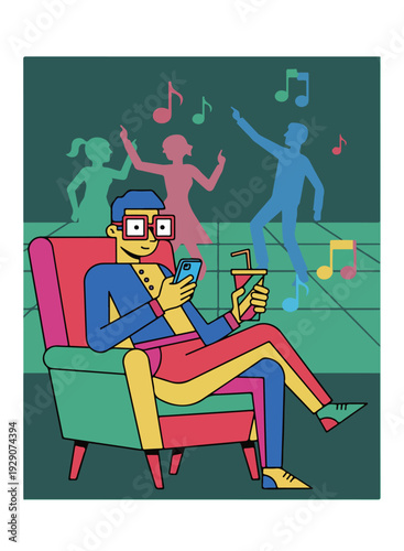 Man Relaxing at a Party