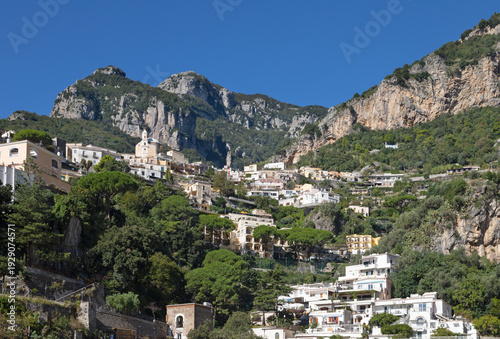 Positano - Amalfi coast - The cityscape with the mountains