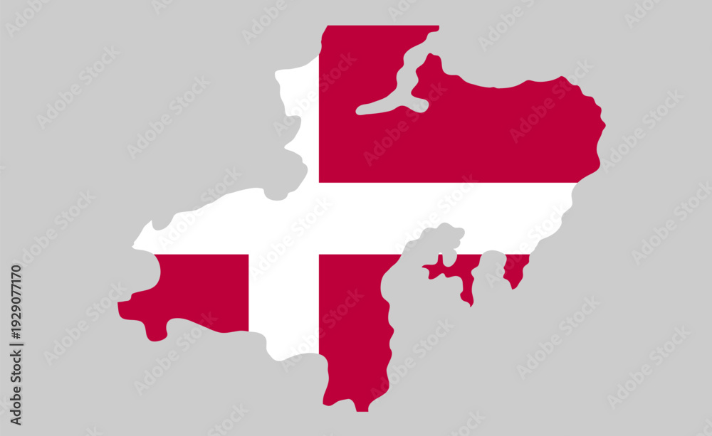 Fototapeta premium Aarhus Denmark map showing highlighted location in Europe.