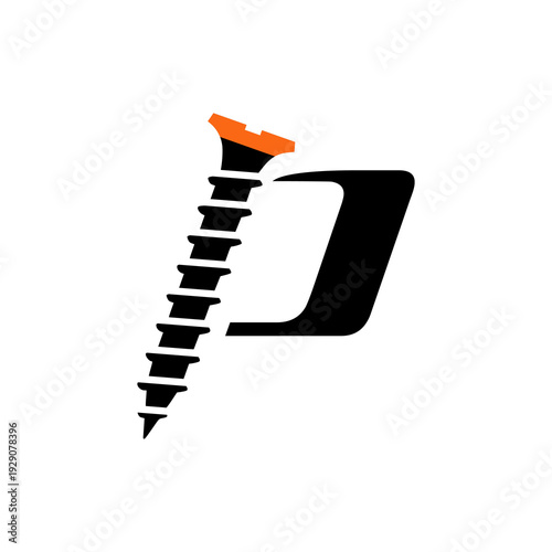 Letter P logo isolated on white background