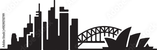 Sydney Skyline Silhouette Vector