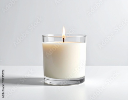 アロマキャンドルが置かれたナチュラルでシンプルな北欧インテリア風　リラックスタイム