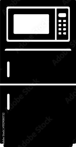 Kitchen Furniture and Appliance Silhouette Icon Set