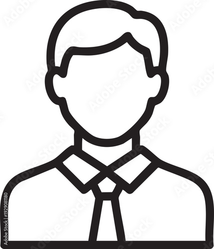 Stylized illustration of a man in a shirt and tie, depicted from the shoulders up