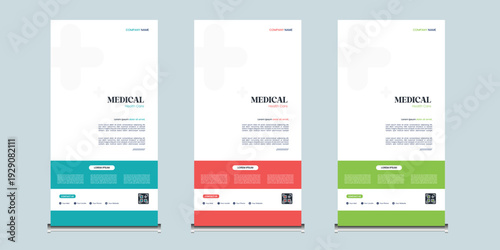 Modern Healthcare and medical center Corporate roll up banner design or pull up banner template and stand design, advertisement, flyer design, display.