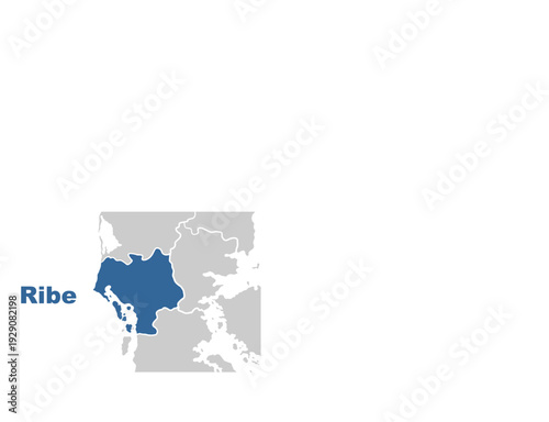 Ribe Denmark map showing highlighted location in Europe.