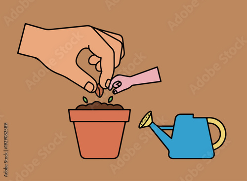 Planting Seeds in a Pot