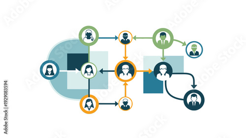 Network of interconnected people representing social and business connections.