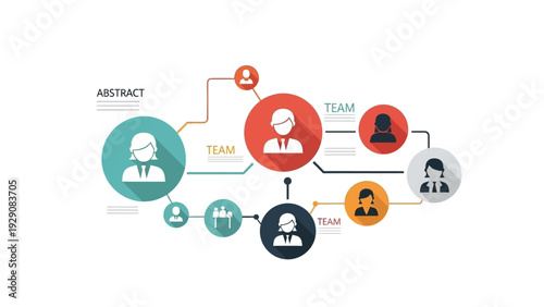 Teamwork and Collaboration Network Infographic.