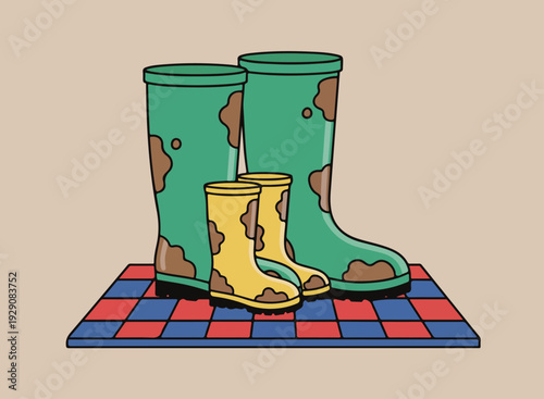 Muddy Boots on a Mat