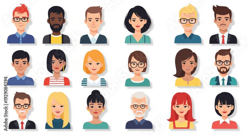 Diverse collection of illustrated headshots representing various individuals and professions.