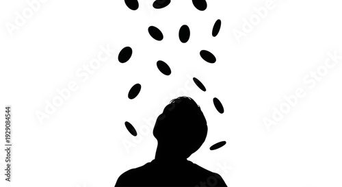 silhouette of a man standing in front of a wall of hundreds of notification icons and communication symbols