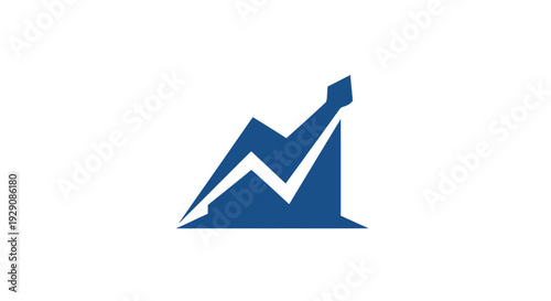 Abstract blue upward trend graph representing business growth and financial success.