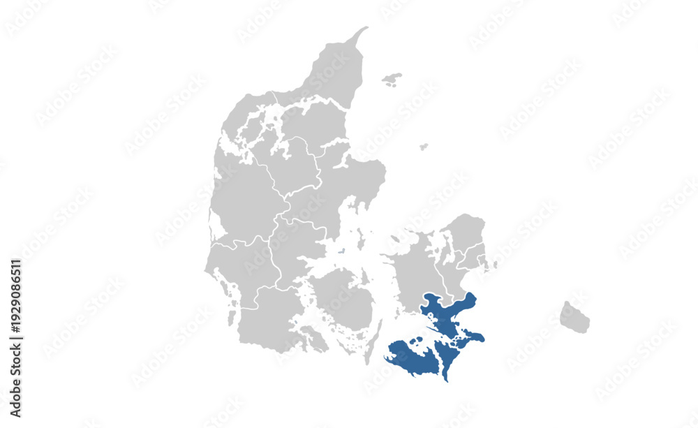 Fototapeta premium Stromstrom Denmark map showing highlighted location in Europe.