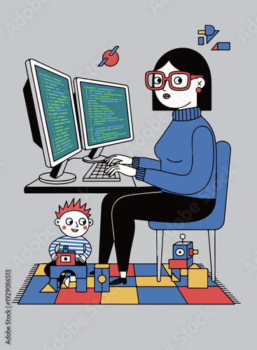 Working Mom with Child