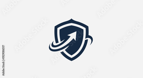 Shield with Upward Arrow Logo Design.