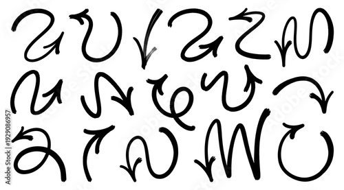 Bild auf Leinwand marker arrow graffiti style element collection