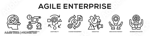 Agile Enterprise web banner icon illustration concept