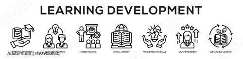 Learning Development web banner icon illustration concept