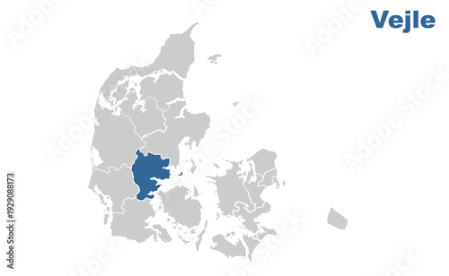 Vejle Denmark map showing highlighted location in Europe.