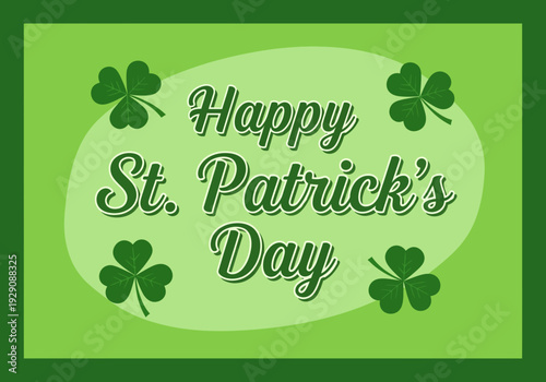 Happy st patricks day greeting with shamrocks