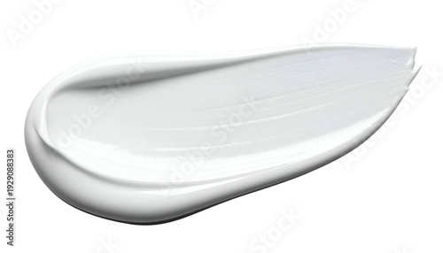 A thick, opaque white cream swatch with subtle texture, isolated on black