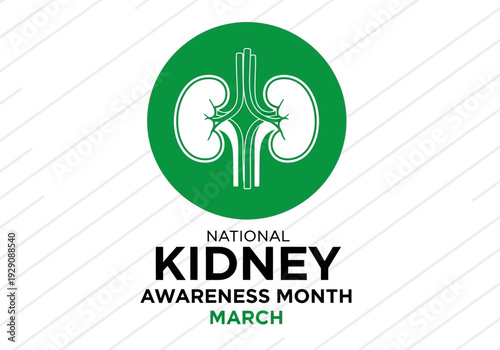National kidney awareness month march icon