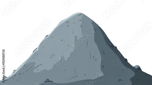Gray mountain peak illustration with rugged texture and shading
