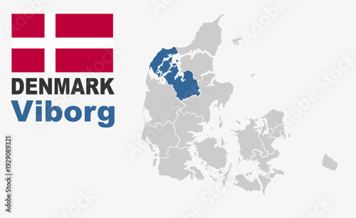 Viborg Denmark map showing highlighted location in Europe.