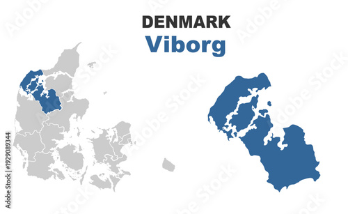 Viborg Denmark map showing highlighted location in Europe.