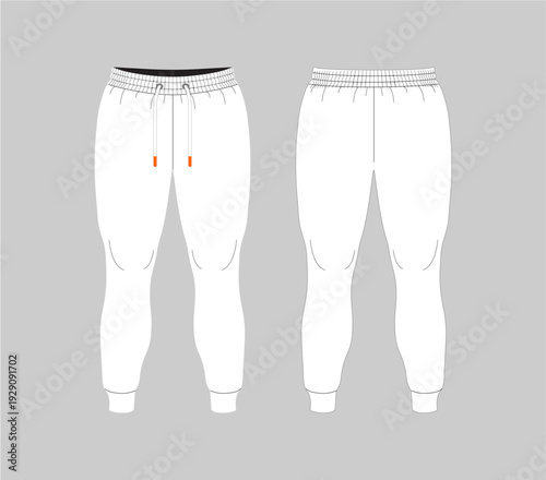 Editable vector trouser joggers tracksuit mockup