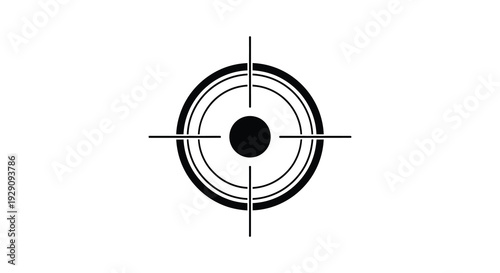 A stark black target graphic with concentric circles and crosshairs evoking precision and focus as a silhouette high quality
