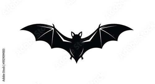Black bat icon vector