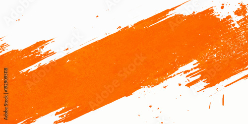 An artistic orange grunge paint background featuring a watercolor splash texture with ink splatter and brush stains on a dirty paper design illustration