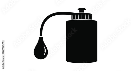 A stark black silhouette depicts a vintage oil lamp showcasing its classic form and design silhouette high quality professional