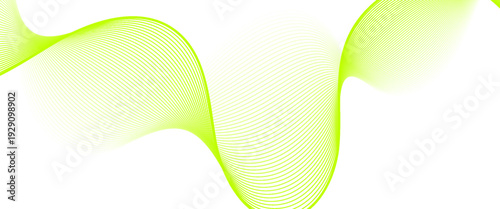 Abstract wave element for design. Digital frequency track equalizer. Stylized line art background. Vector illustration. Wave with lines created using blend tool. Curved wavy line. green lines.