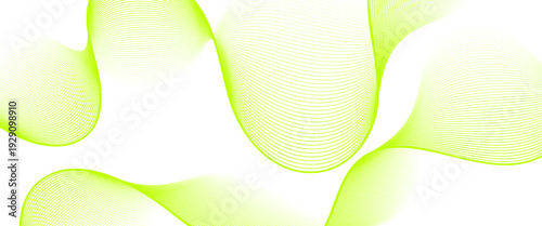 Abstract wave element for design. Digital frequency track equalizer. Stylized line art background. Vector illustration. Wave with lines created using blend tool. Curved wavy line. green lines.