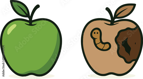 "Fresh Apple vs Worm-Eaten Apple"