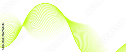 Abstract wave element for design. Digital frequency track equalizer. Stylized line art background. Vector illustration. Wave with lines created using blend tool. Curved wavy line. green lines.
