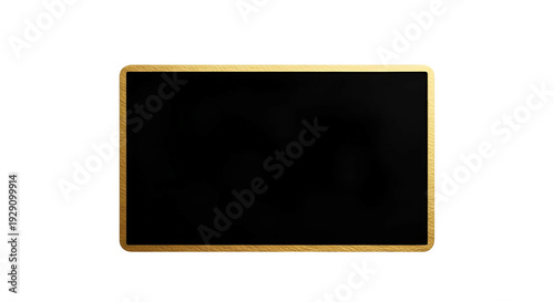 Black Rectangular Frame With Golden Textured Border on Black Background