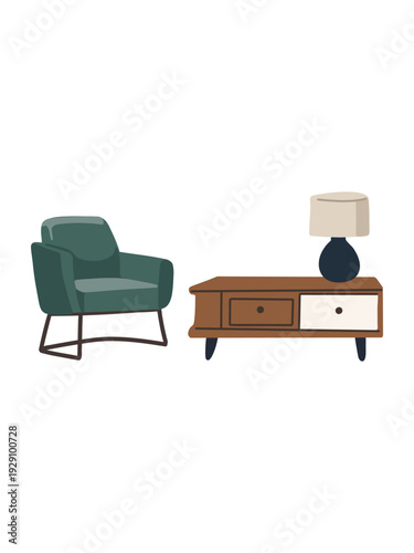 stylish cozy nook with armchair and small decorative side table