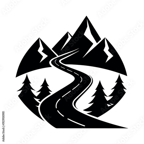 The Great Road Trip Winding Path Through the Mountains.