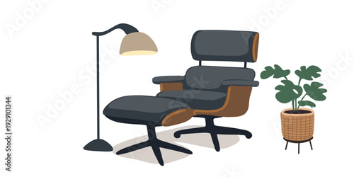 modern fold‑out armchair with neutral textile cover in living room