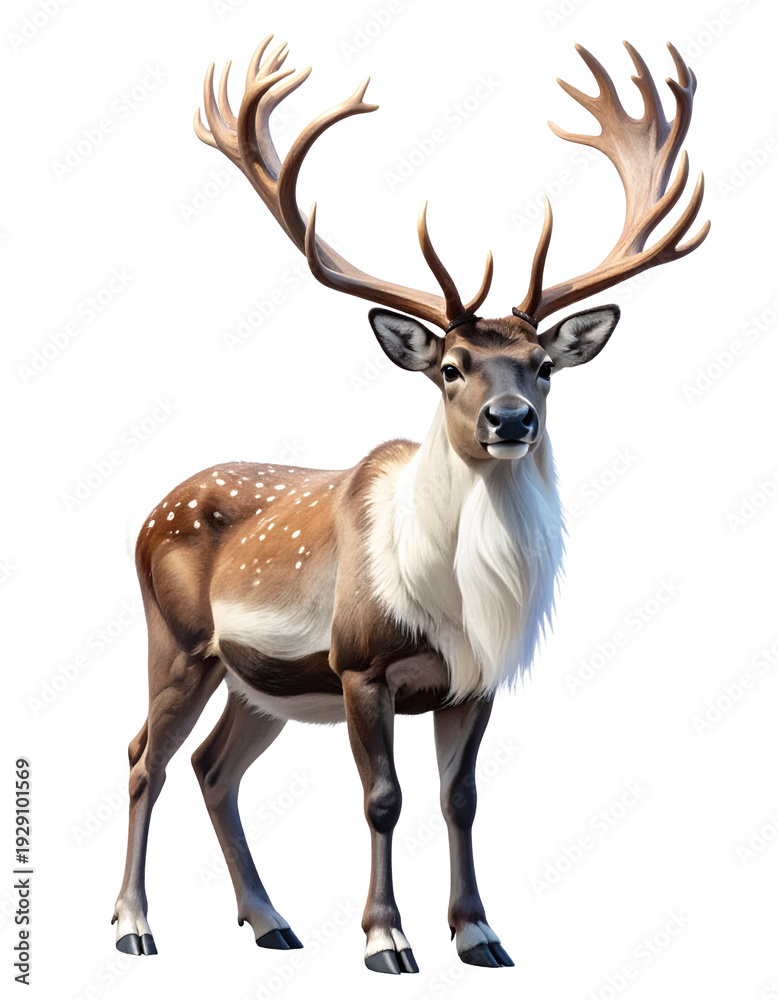Obraz premium Reindeer Isolated on transparent or white, Cut out