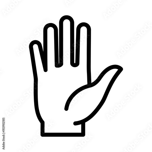 Hand gesture palm out with fingers up symbolizing stop or halt