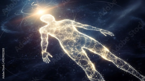 Obraz na płótnie Human body glowing network connections.