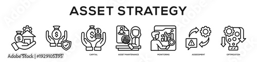 Asset Strategy web banner icon illustration concept