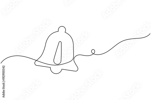 Bell Line Icon Continuous One Line Art Minimalist Notification Alert bell icon vector