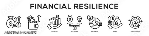Financial Resilience web banner icon illustration concept
