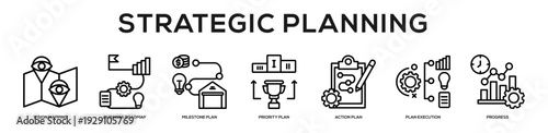 Strategic Planning web banner icon illustration concept